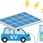 ソーラーカーポートとEV車とEV急速充電器